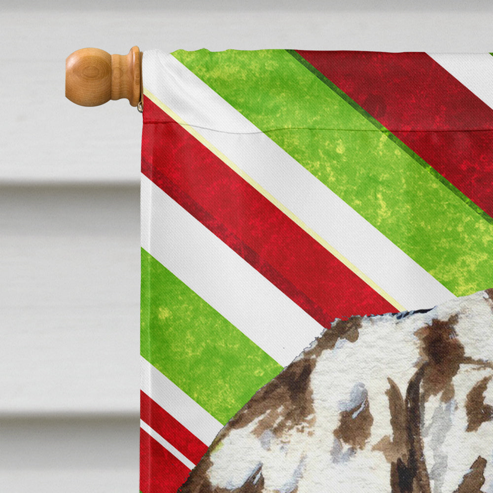 Dalmatian Candy Cane Holiday Christmas Flag Canvas House Size  the-store.com.