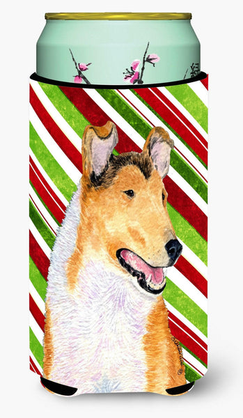 Collie Smooth Candy Cane Holiday Christmas  Tall Boy Beverage Insulator Beverage Insulator Hugger by Caroline's Treasures