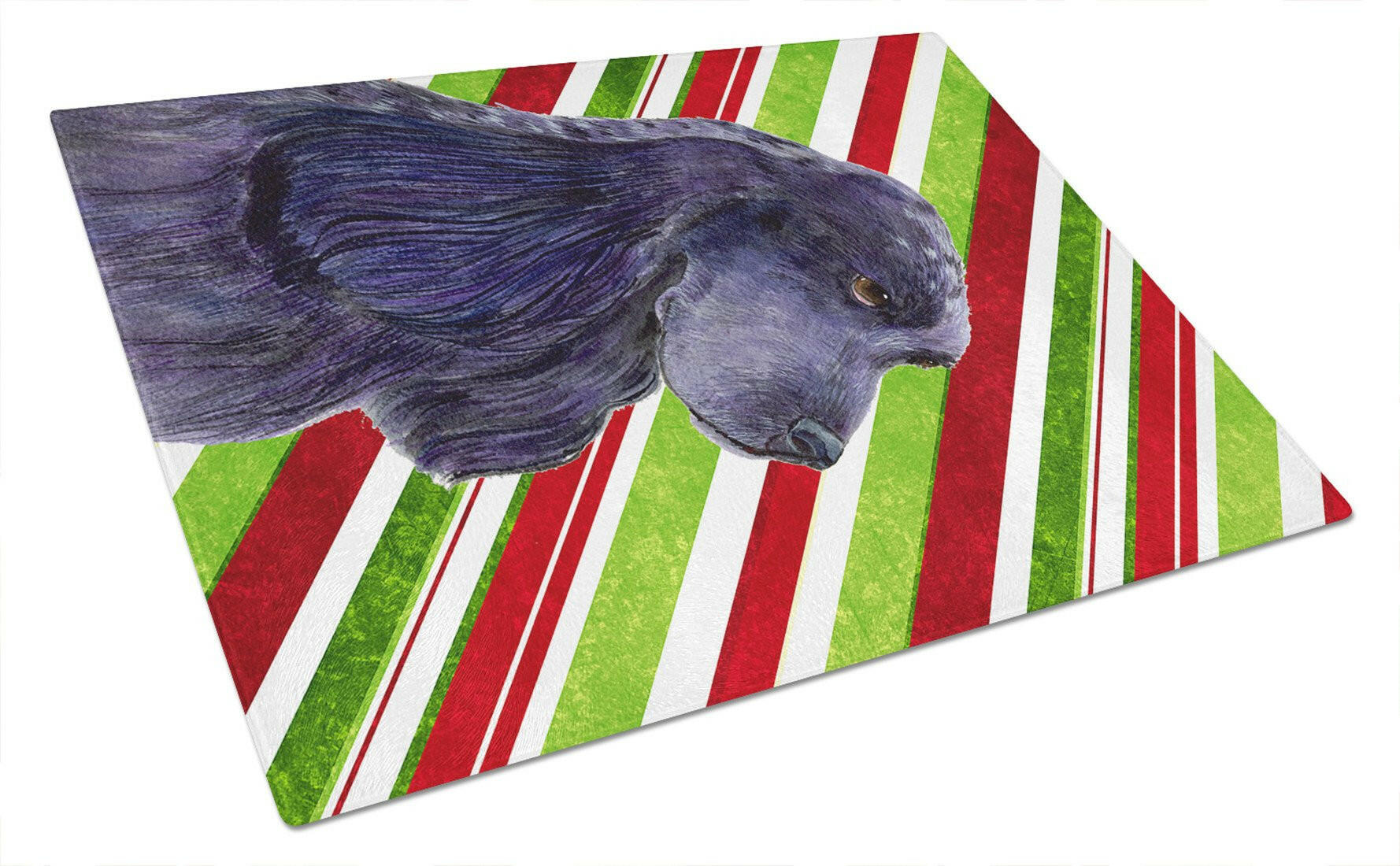 Cocker Spaniel Candy Cane Holiday Christmas Glass Cutting Board Large by Caroline's Treasures
