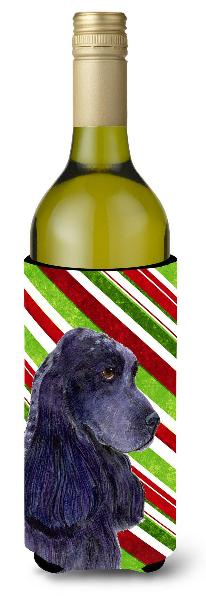 Cocker Spaniel Candy Cane Holiday Christmas Wine Bottle Beverage Insulator Beverage Insulator Hugger by Caroline&#39;s Treasures