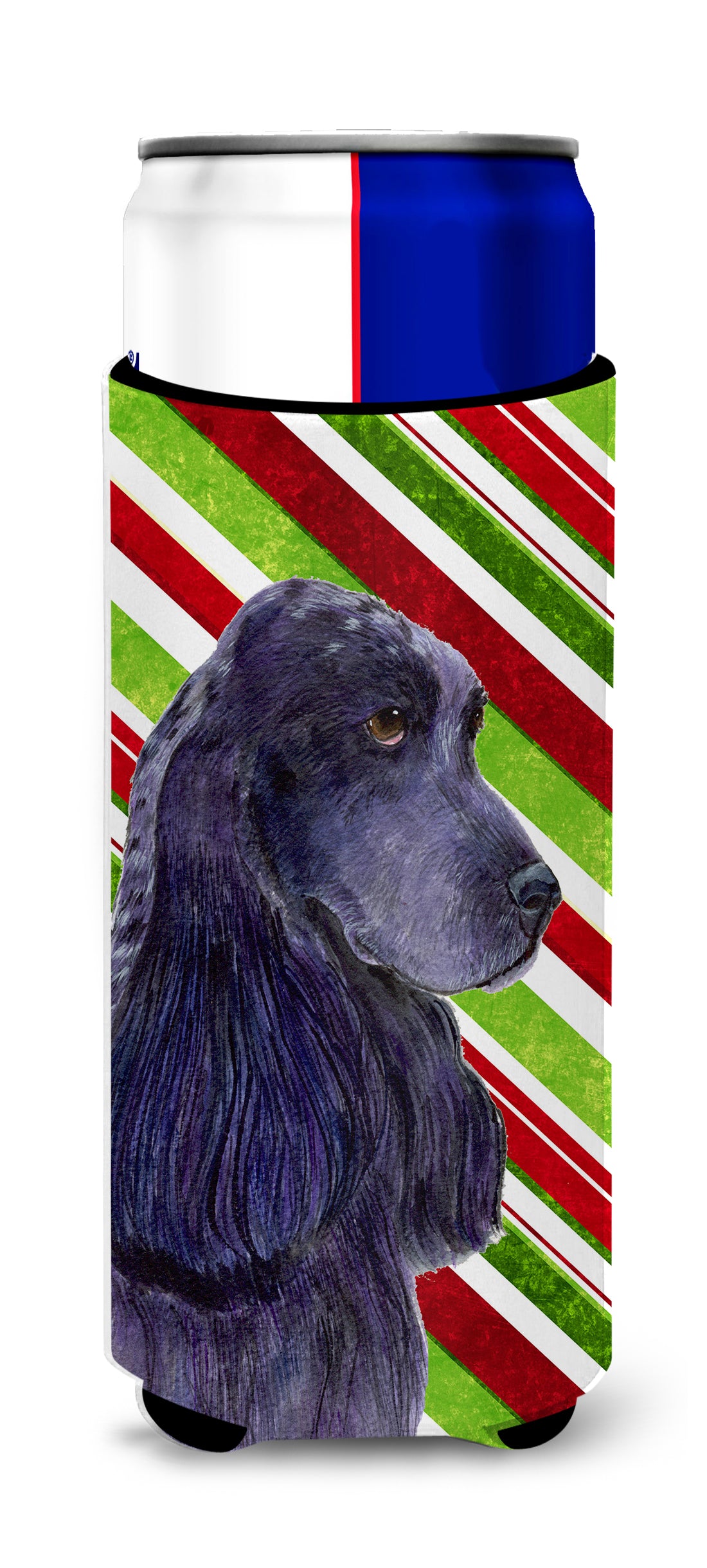 Cocker Spaniel Candy Cane Holiday Christmas Ultra Beverage Insulators for slim cans SS4540MUK.