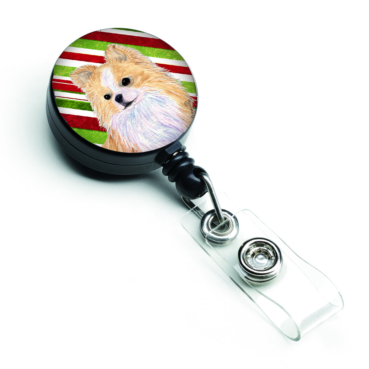 Chihuahua Candy Cane Holiday Christmas Retractable Badge Reel SS4542BR