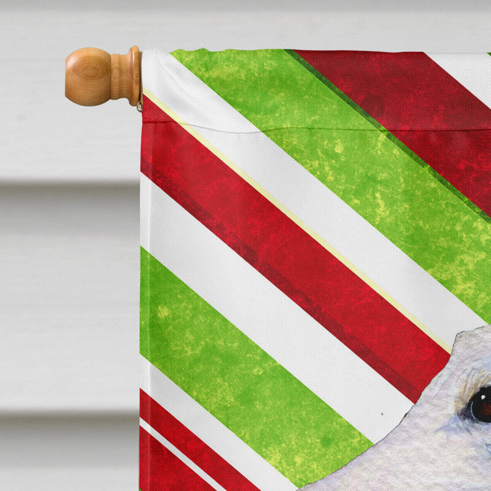 Borzoi Candy Cane Holiday Christmas Flag Canvas House Size