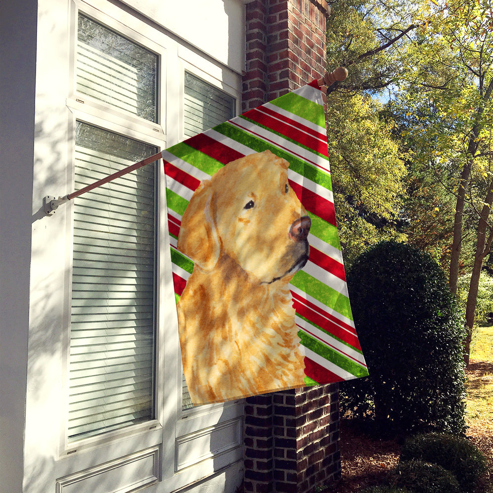 Golden Retriever Candy Cane Holiday Christmas Flag Canvas House Size