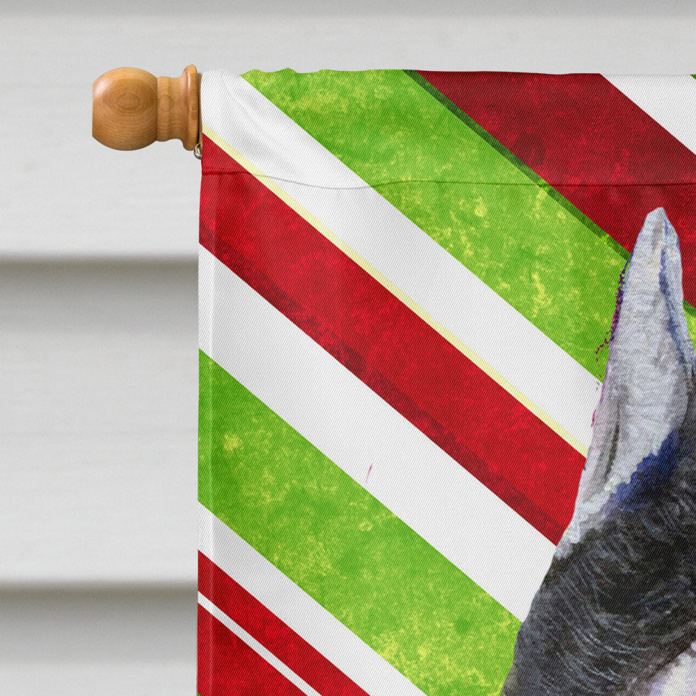 Schnauzer Candy Cane Holiday Christmas Flag Canvas House Size