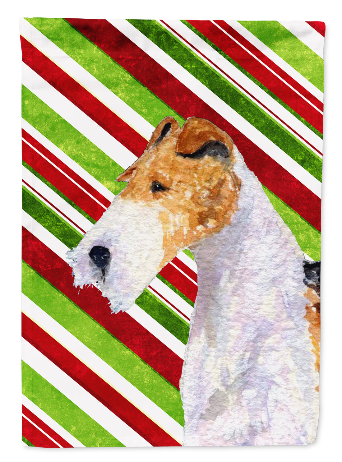 Fox Terrier Candy Cane Vacances Noël Drapeau Jardin Taille