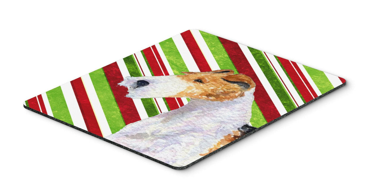 Fox Terrier Candy Cane Holiday Christmas Mouse Pad, Hot Pad or Trivet by Caroline&#39;s Treasures