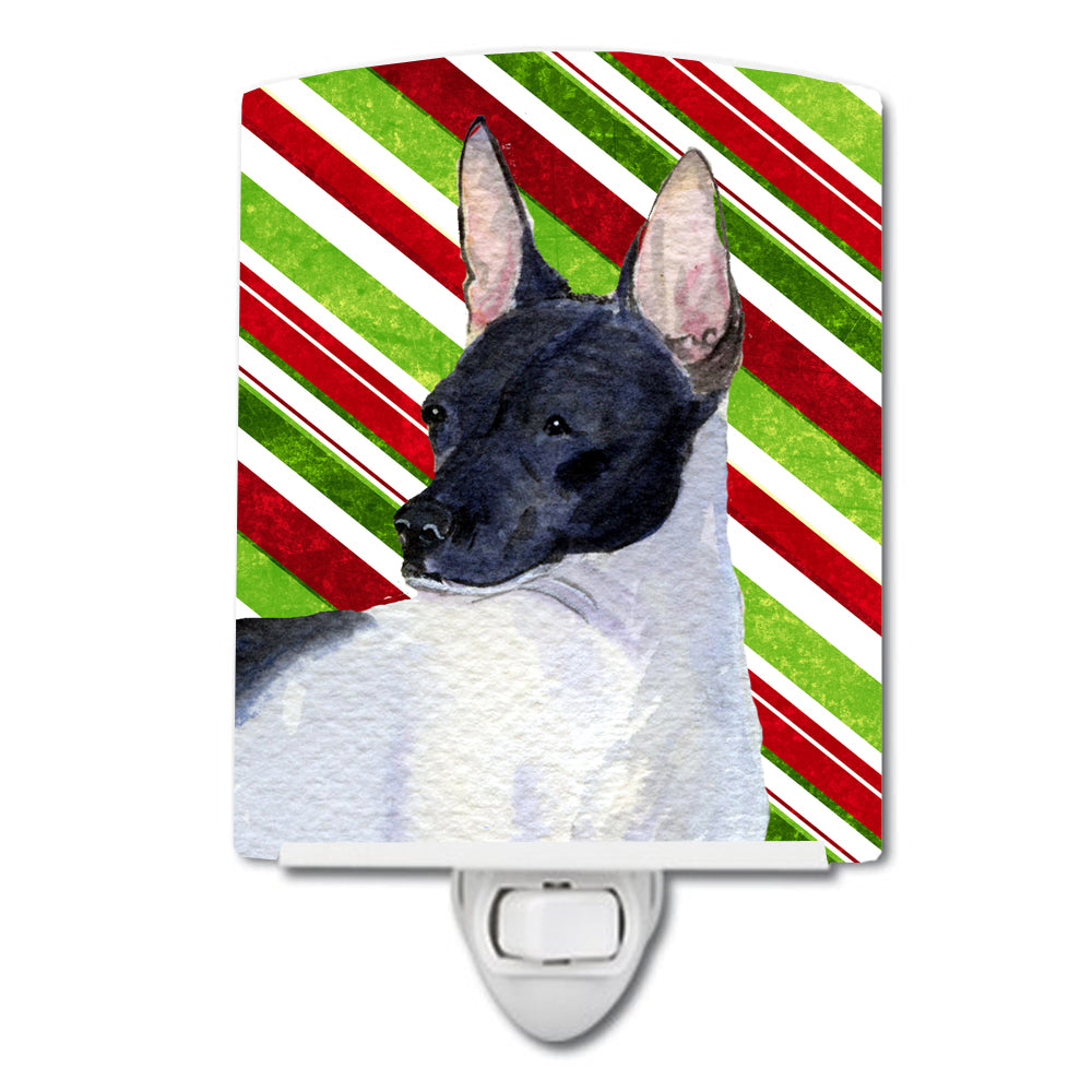 Rat Terrier Candy Cane Holiday Christmas Ceramic Night Light SS4549CNL - the-store.com