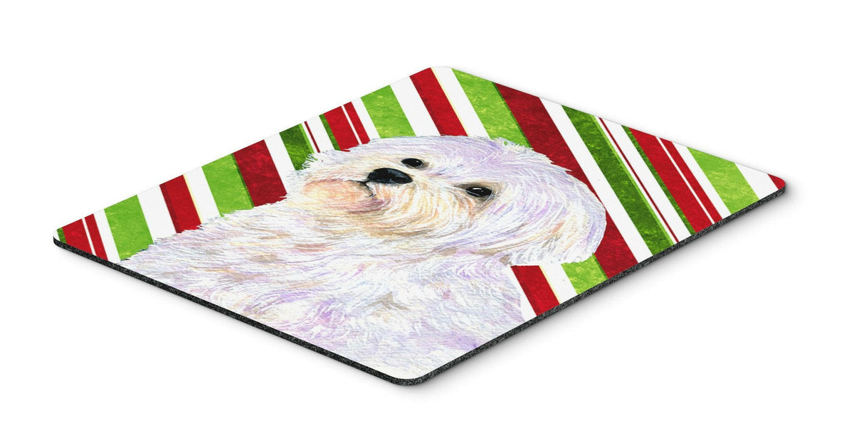 Maltese Candy Cane Holiday Christmas Mouse Pad, Hot Pad or Trivet by Caroline&#39;s Treasures