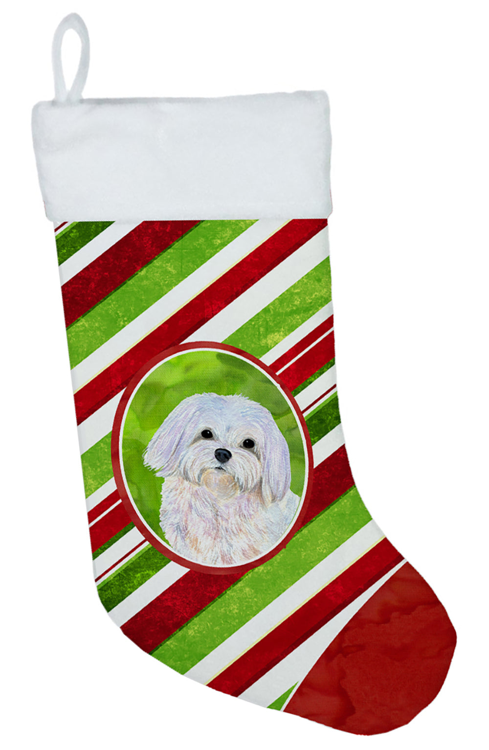 Maltese Candy Cane Christmas Stocking SS4551
