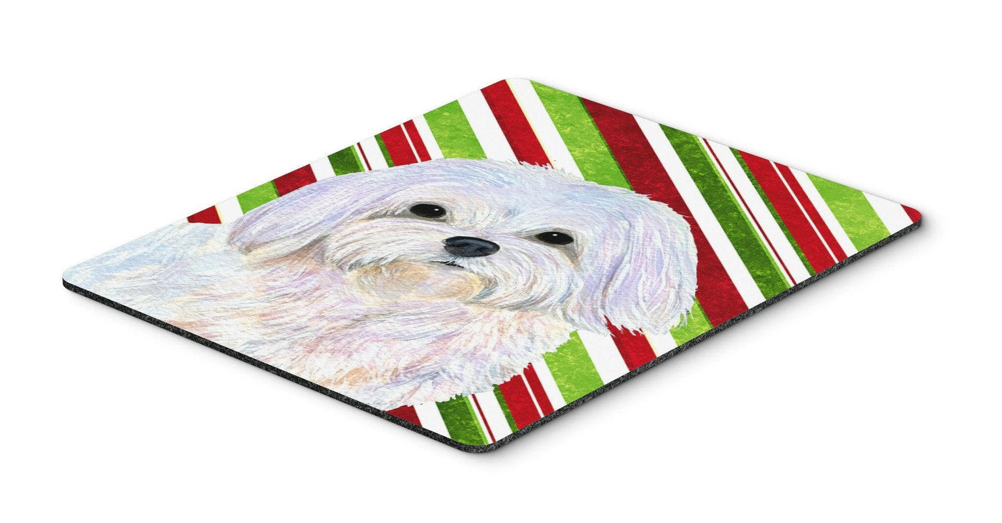 Maltese Candy Cane Holiday Christmas Mouse Pad, Hot Pad or Trivet by Caroline's Treasures
