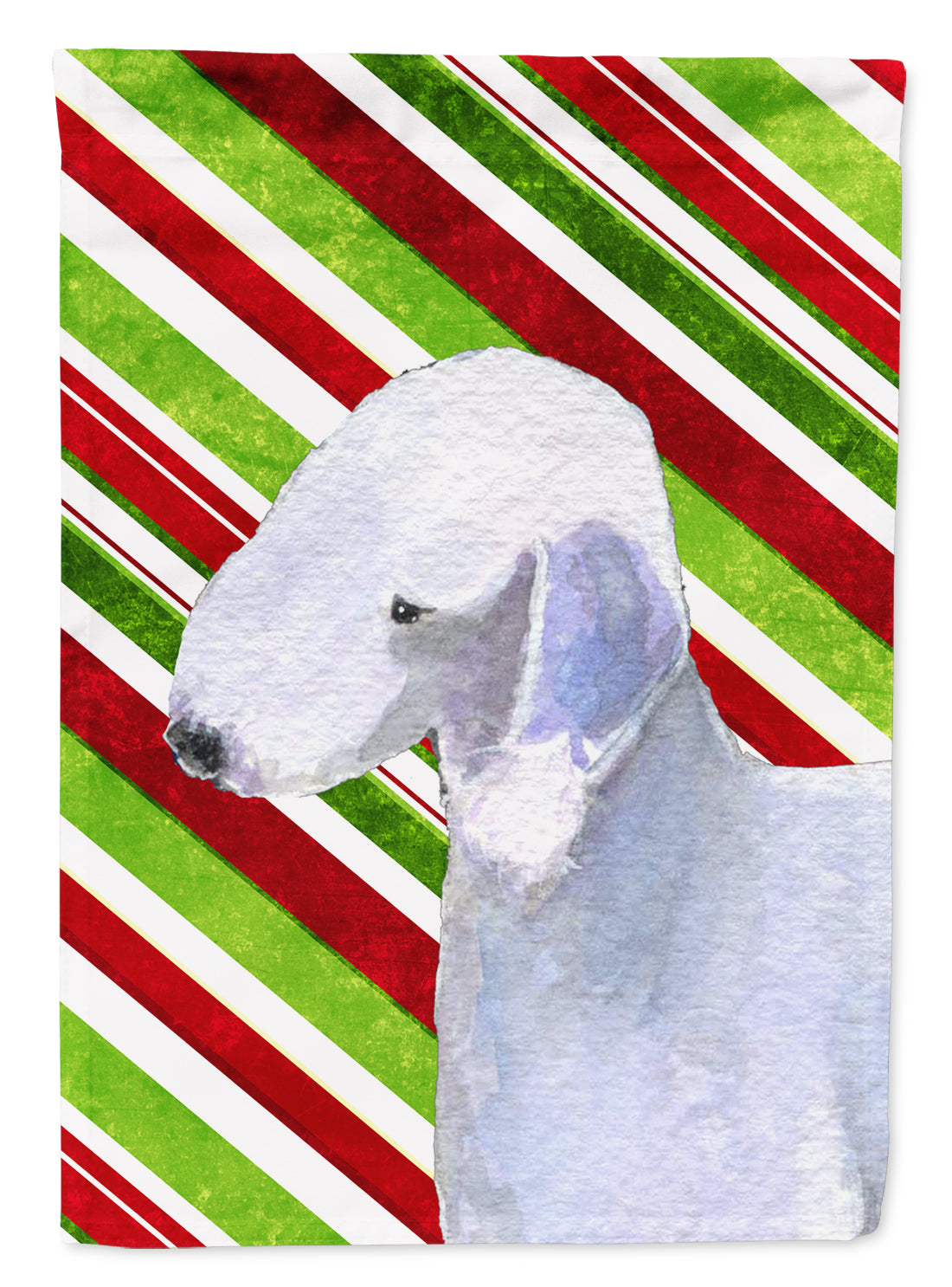 Bedlington Terrier Candy Cane Holiday Christmas Flag Canvas House Size