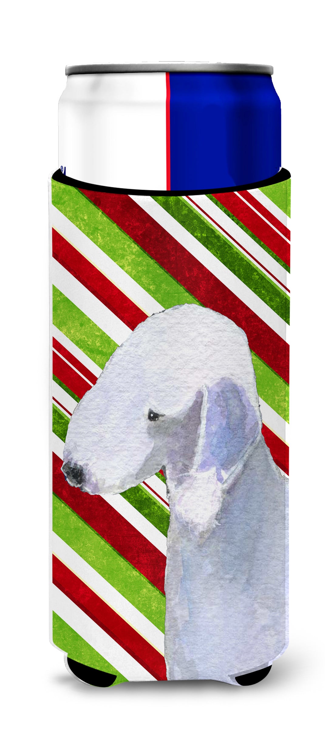 Bedlington Terrier Candy Cane Holiday Christmas Ultra Beverage Insulators for slim cans SS4552MUK