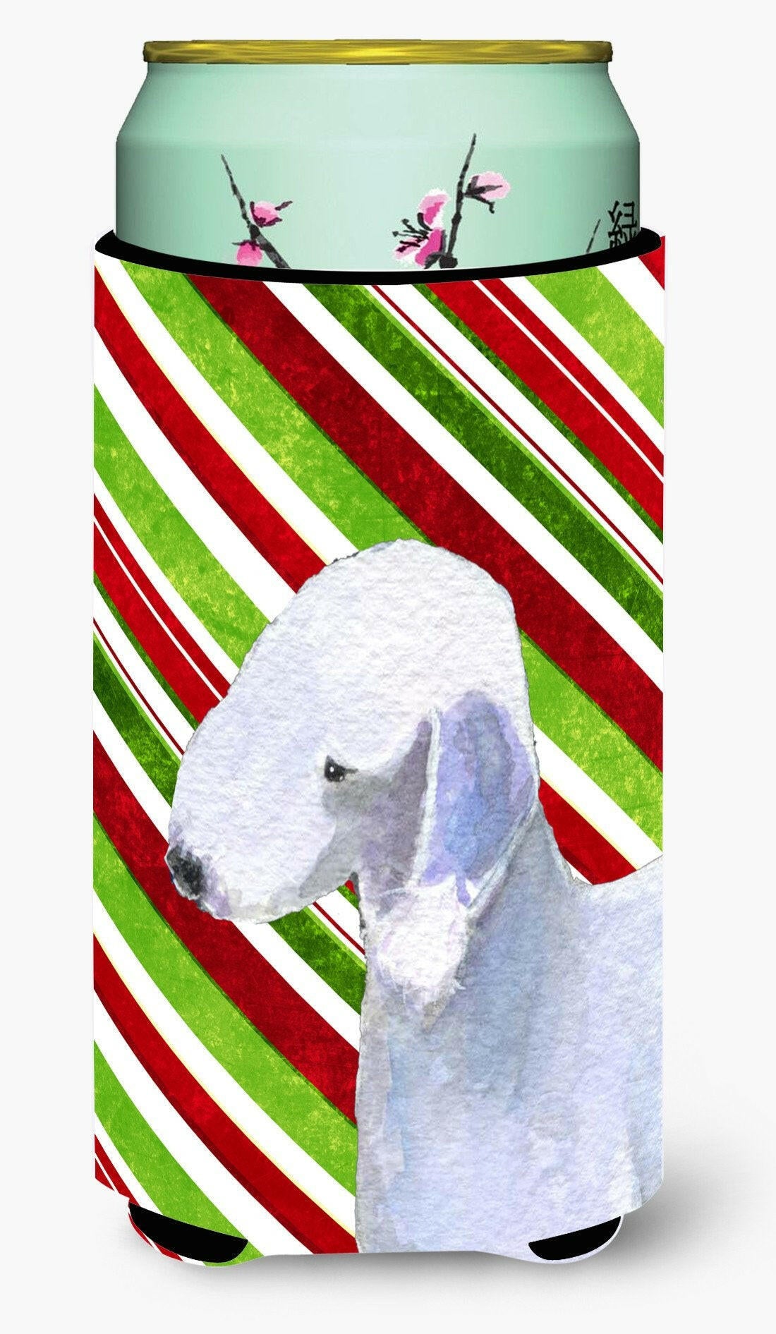 Bedlington Terrier Candy Cane Holiday Christmas  Tall Boy Beverage Insulator Beverage Insulator Hugger by Caroline&#39;s Treasures
