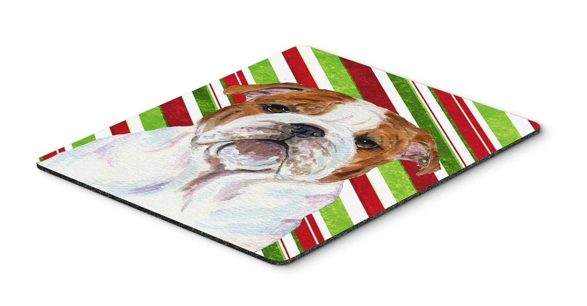 Bulldog English Candy Cane Holiday Christmas Mouse Pad, Hot Pad or Trivet by Caroline&#39;s Treasures