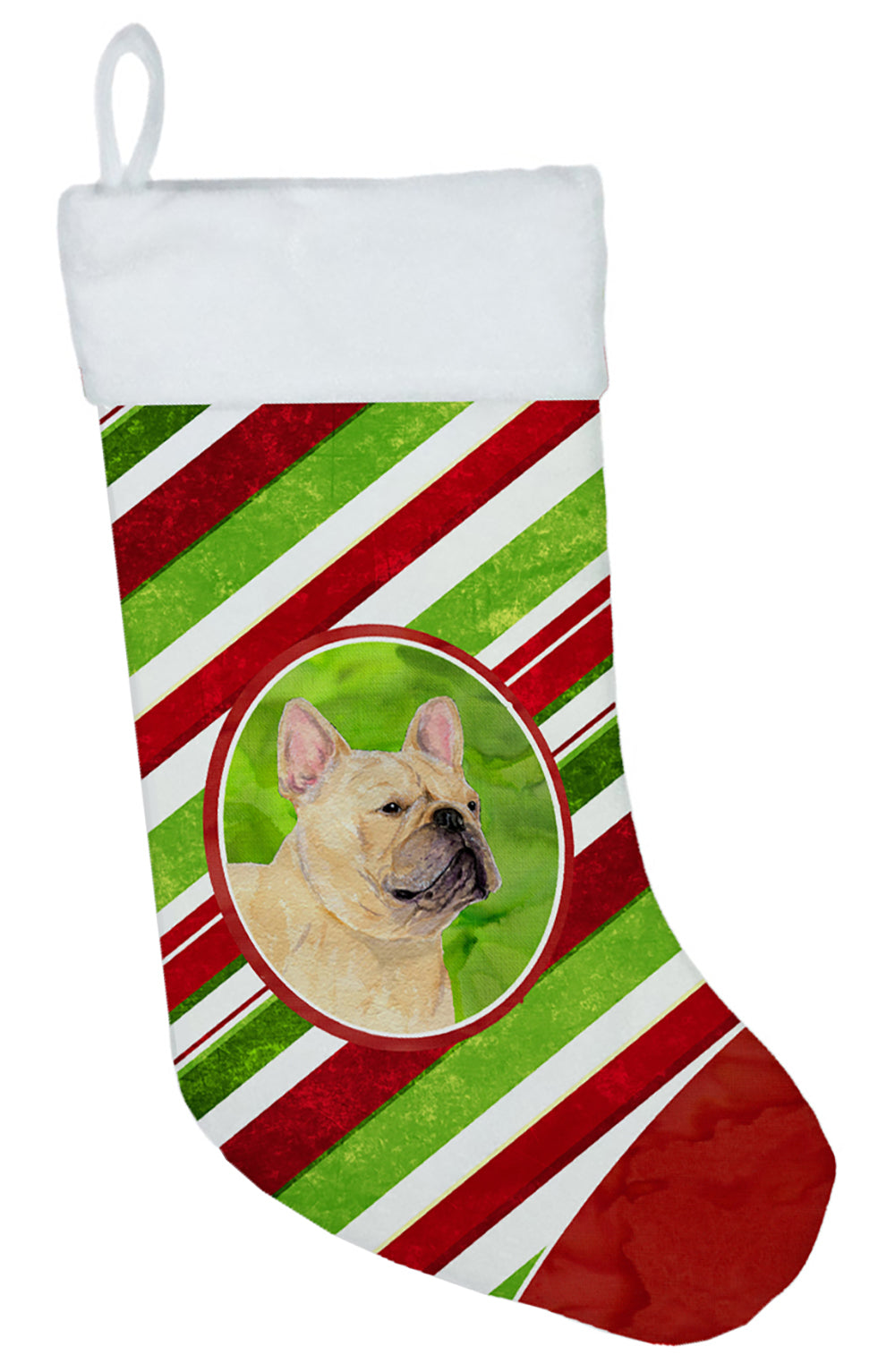 French Bulldog Candy Cane Christmas Stocking SS4554  the-store.com.