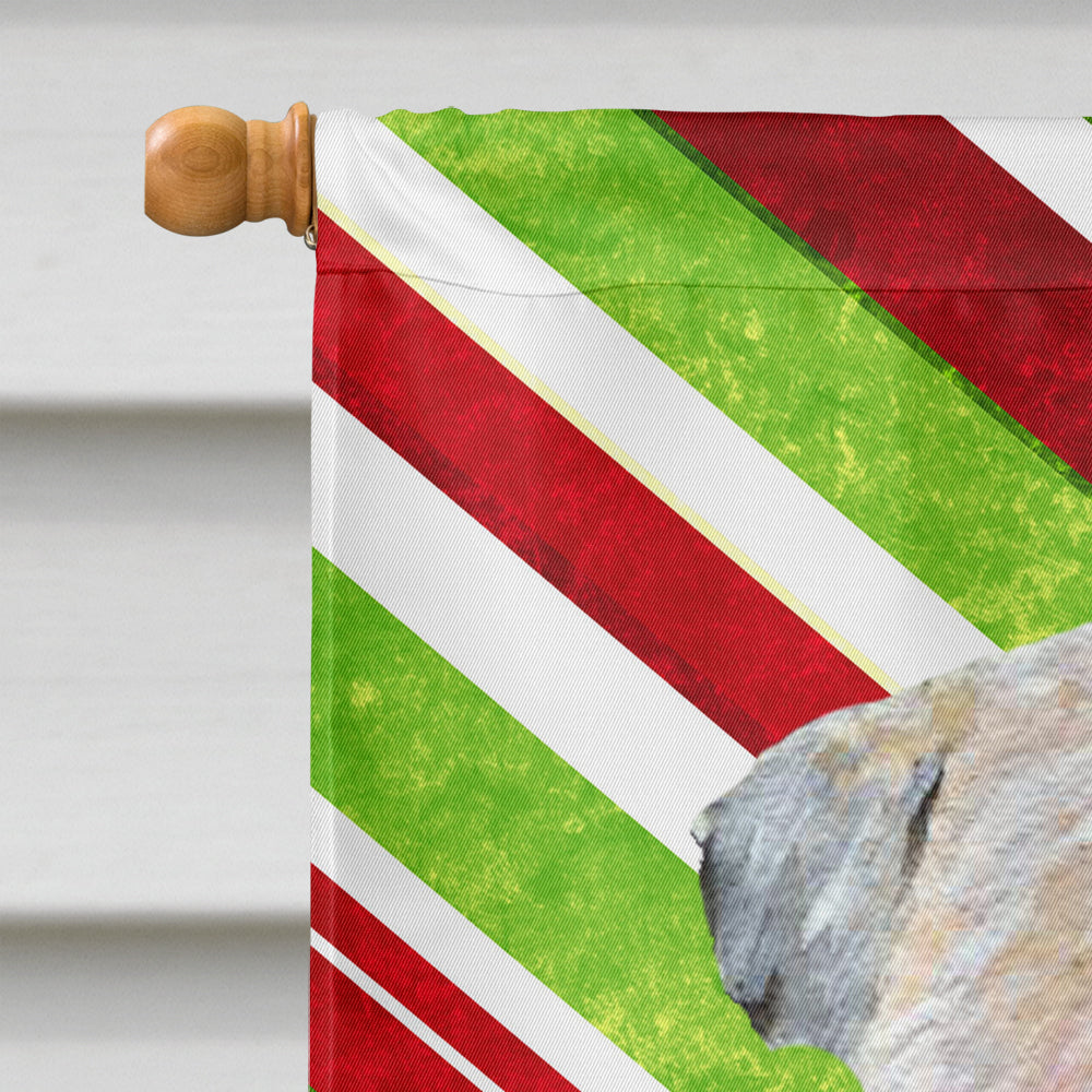 Wheaten Terrier Soft Coated Candy Cane Holiday Christmas Flag Canvas House Size  the-store.com.