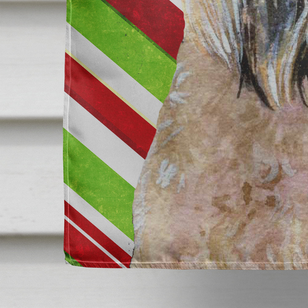 Wheaten Terrier Soft Coated Candy Cane Holiday Christmas Flag Canvas House Size  the-store.com.