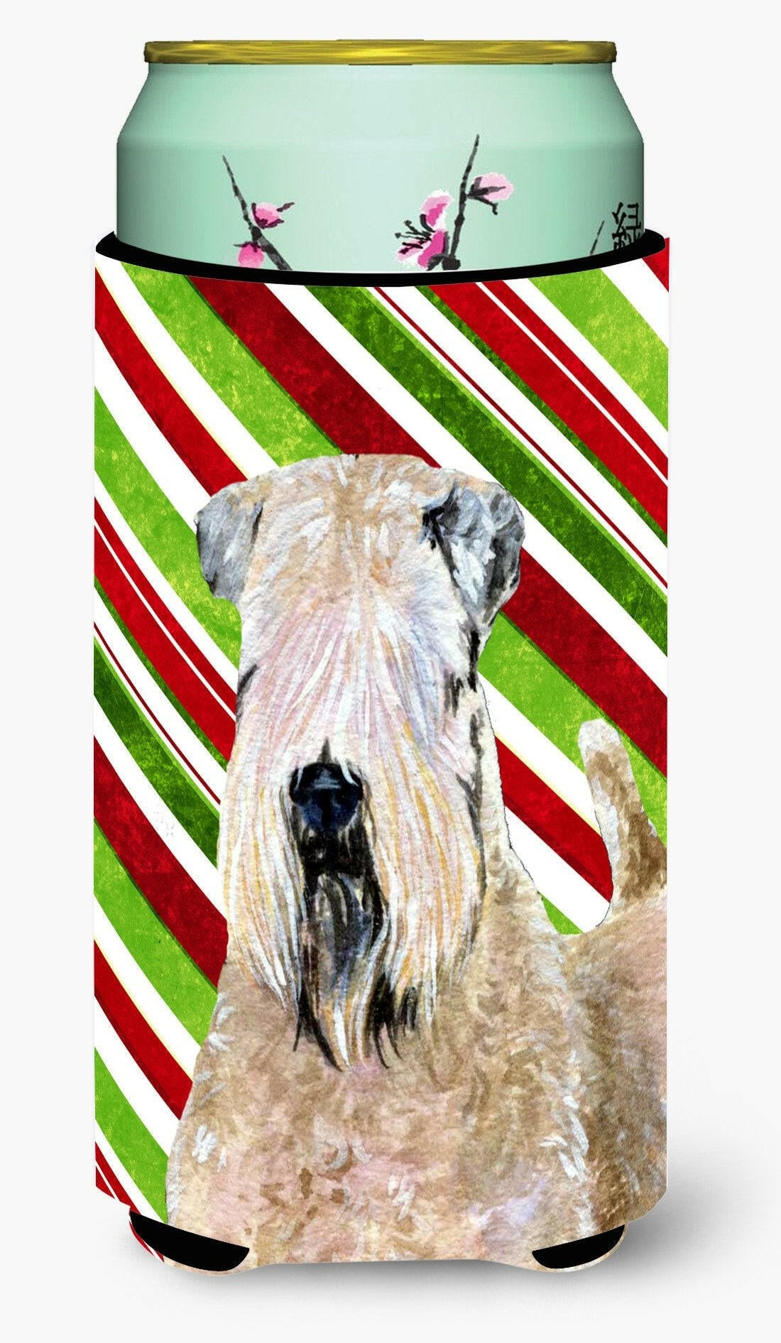 Wheaten Terrier Soft Coated   Holiday Christmas  Tall Boy Beverage Insulator Beverage Insulator Hugger by Caroline&#39;s Treasures