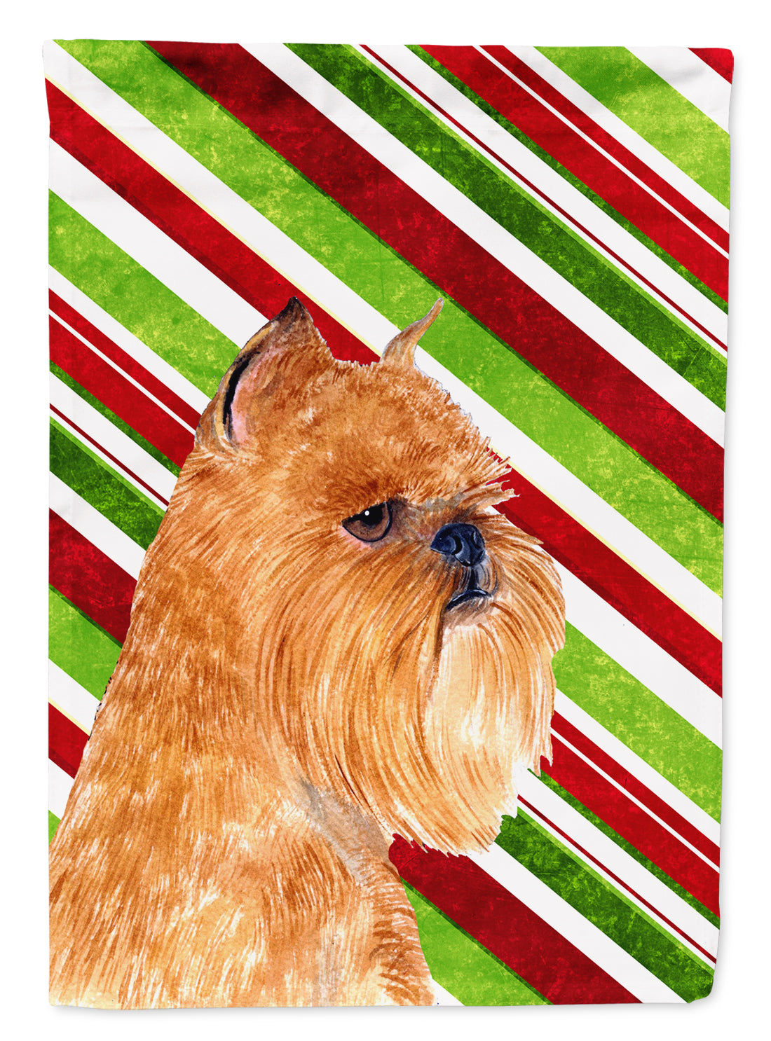 Brussels Griffon Candy Cane Holiday Christmas Flag Canvas House Size