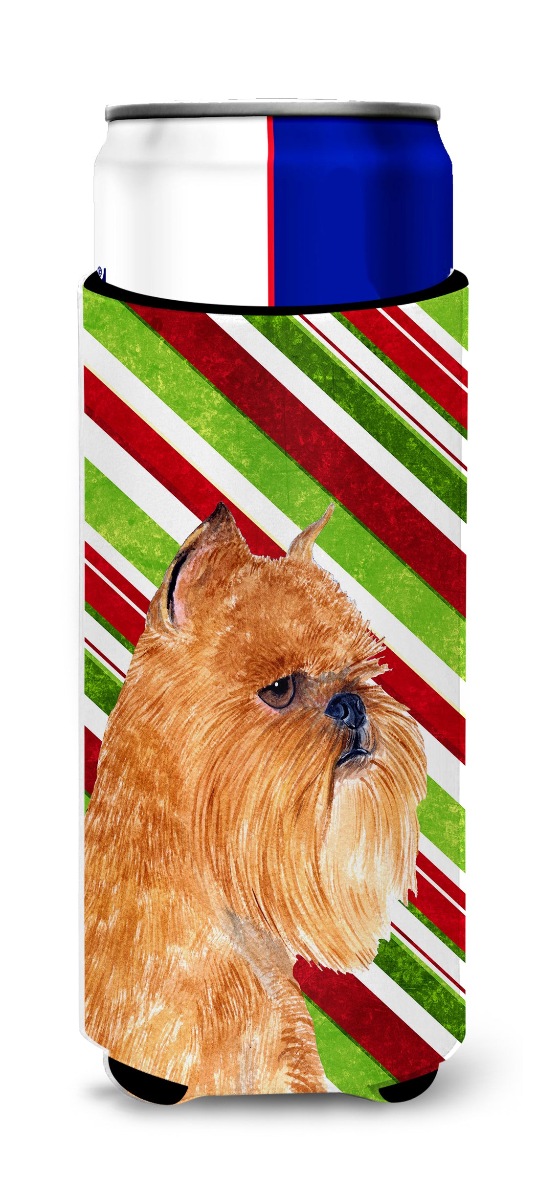 Brussels Griffon Candy Cane Holiday Christmas Ultra Beverage Insulators for slim cans SS4563MUK
