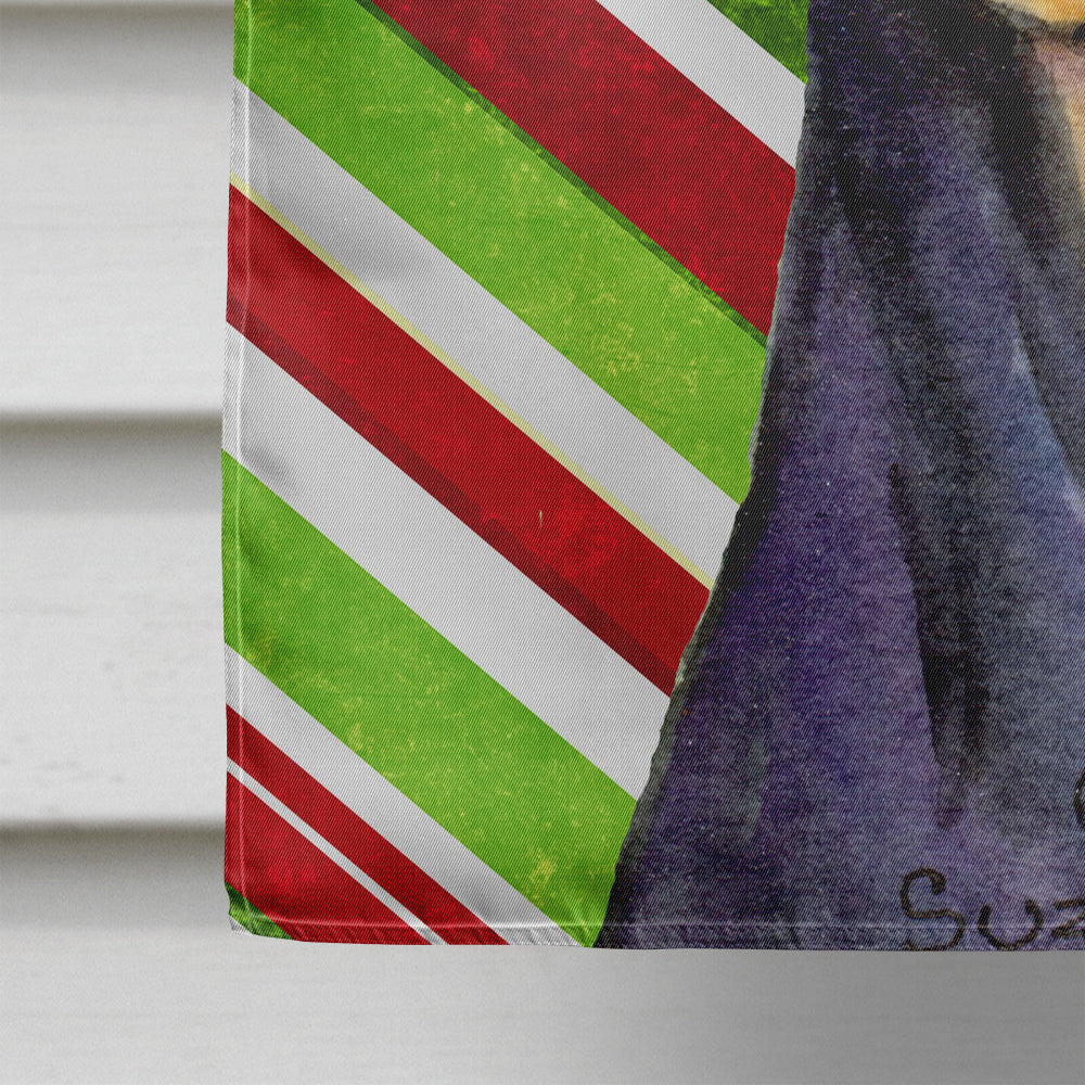 Doberman Candy Cane Holiday Christmas Flag Canvas House Size