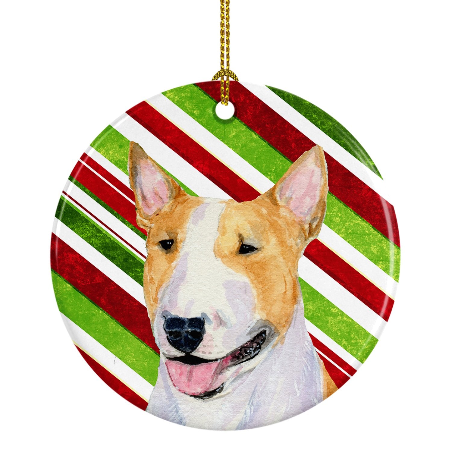 Bull Terrier Candy Cane Holiday Christmas Ceramic Ornament SS4565 by Caroline's Treasures