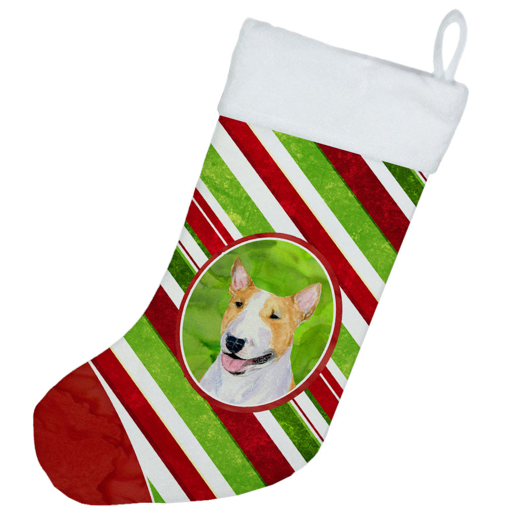 Bull Terrier Winter Snowflakes Christmas Stocking SS4565  the-store.com.