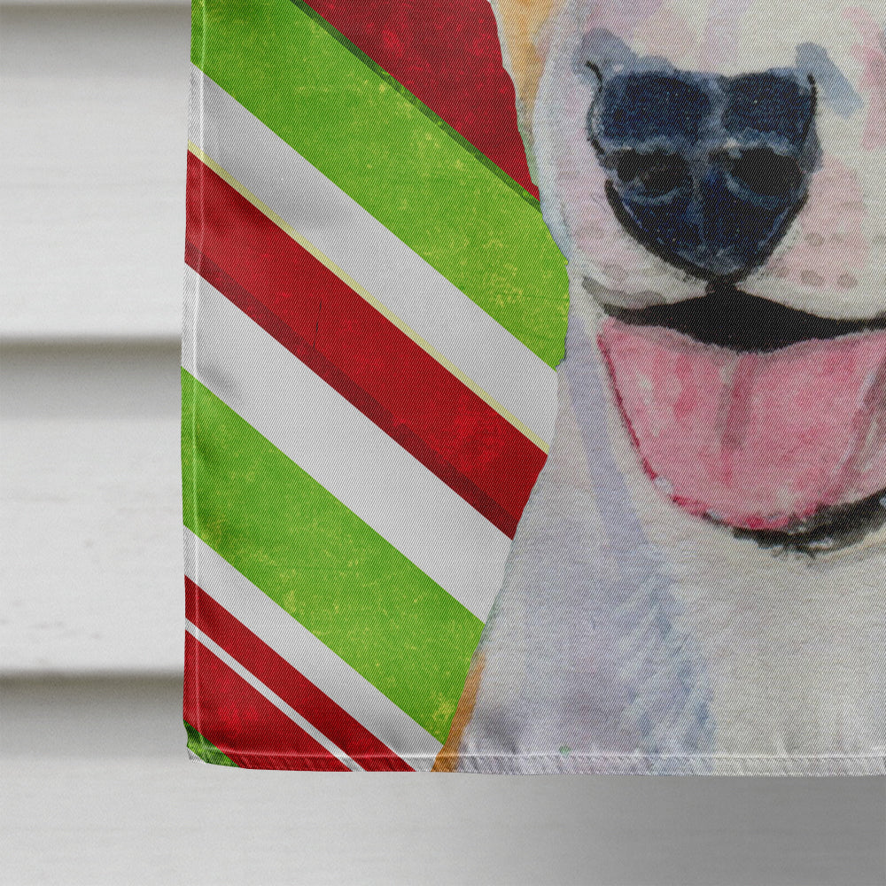 Bull Terrier Candy Cane Holiday Christmas Flag Canvas House Size