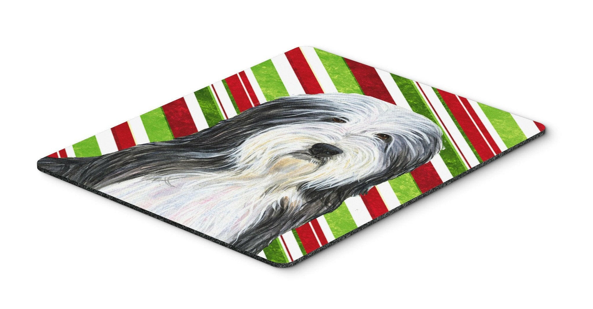 Bearded Collie Candy Cane Holiday Christmas Mouse Pad, Hot Pad or Trivet by Caroline's Treasures