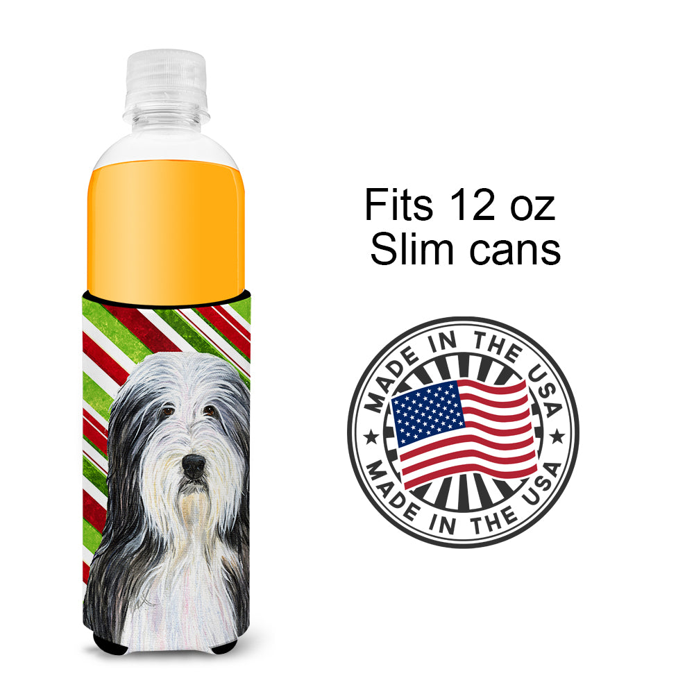 Bearded Collie Candy Cane Holiday Christmas Ultra Beverage Isolateurs pour canettes minces SS4566MUK