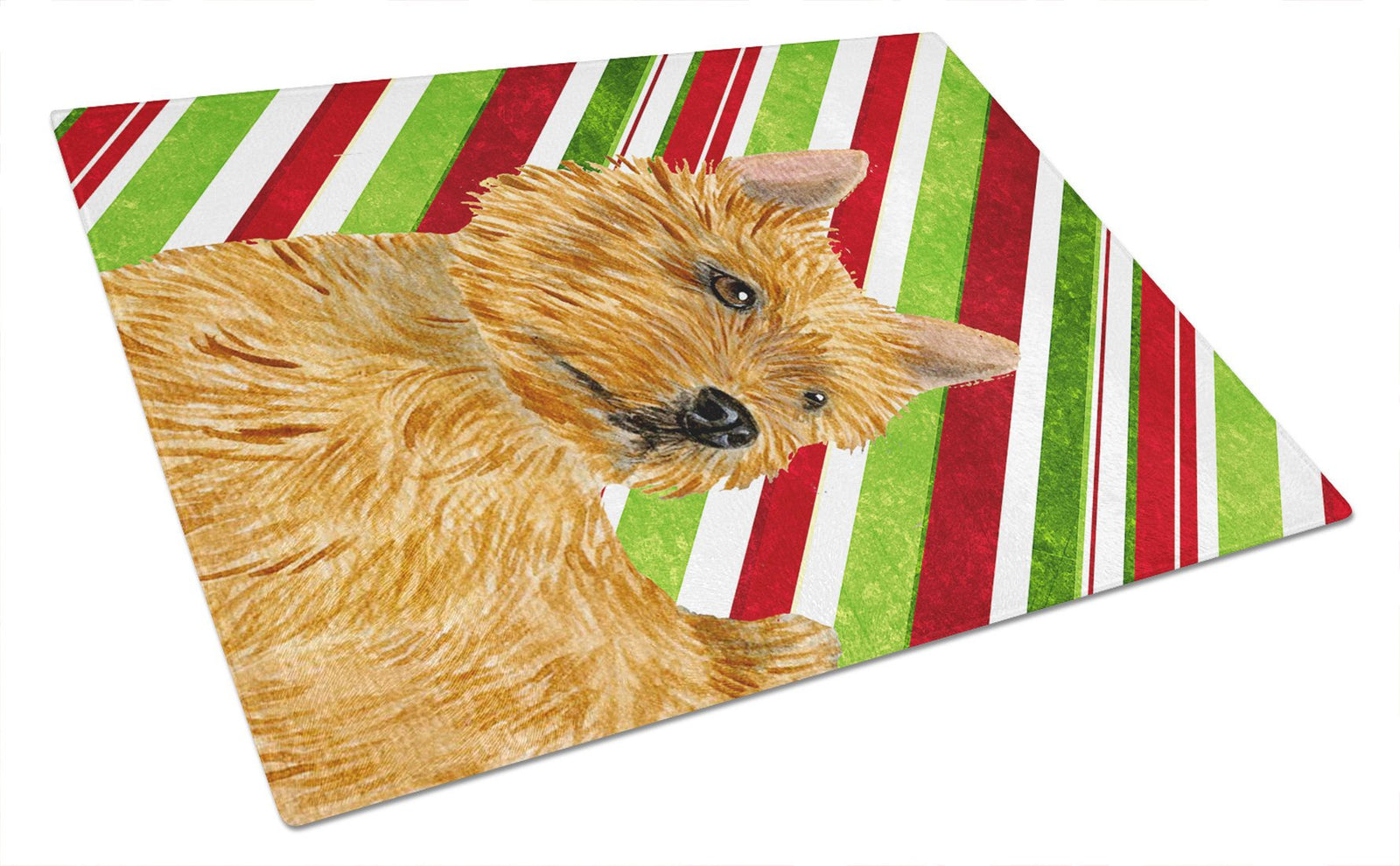 Norwich Terrier Candy Cane Holiday Christmas Glass Cutting Board Large by Caroline's Treasures