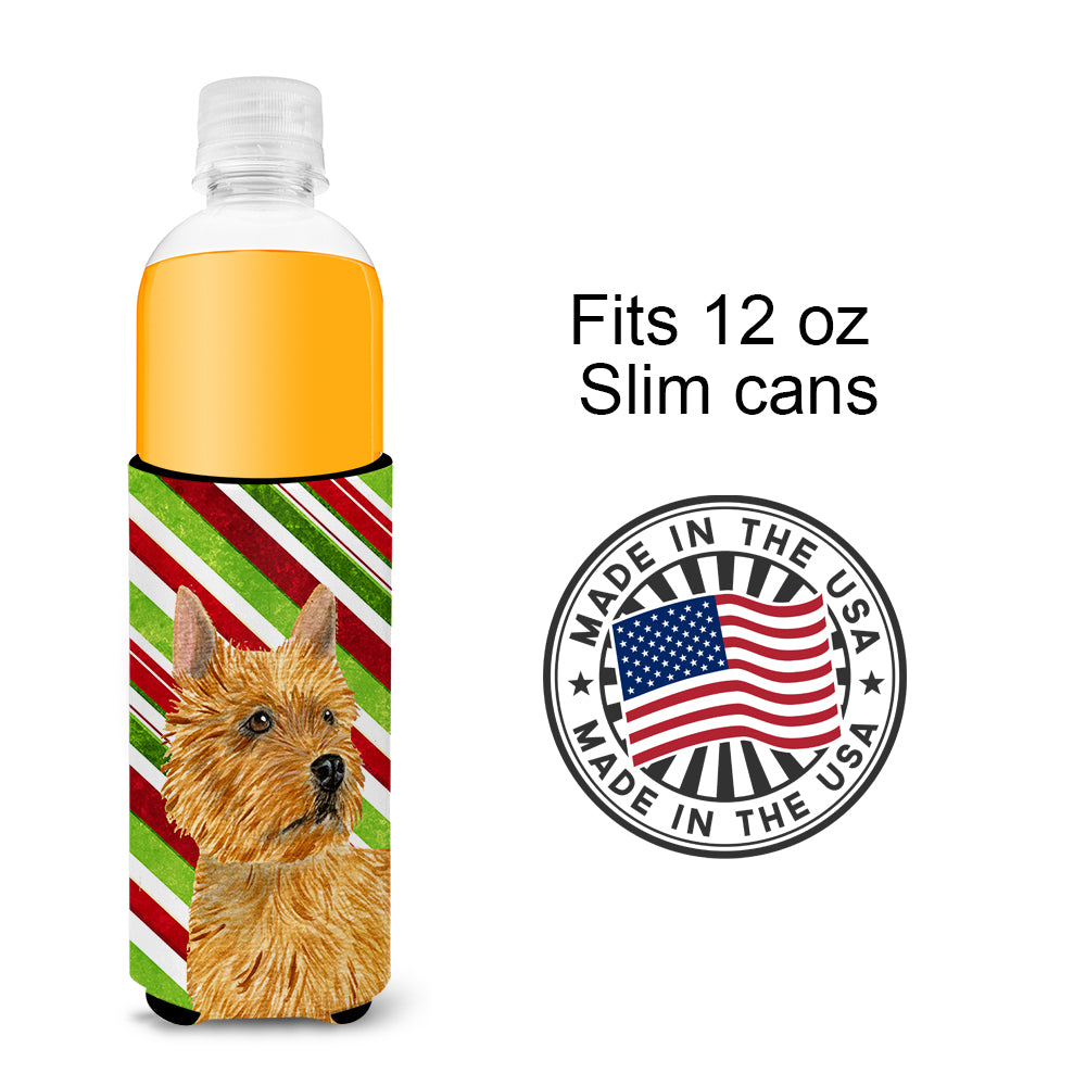 Norwich Terrier Candy Cane Holiday Christmas Ultra Beverage Isolateurs pour canettes minces SS4568MUK