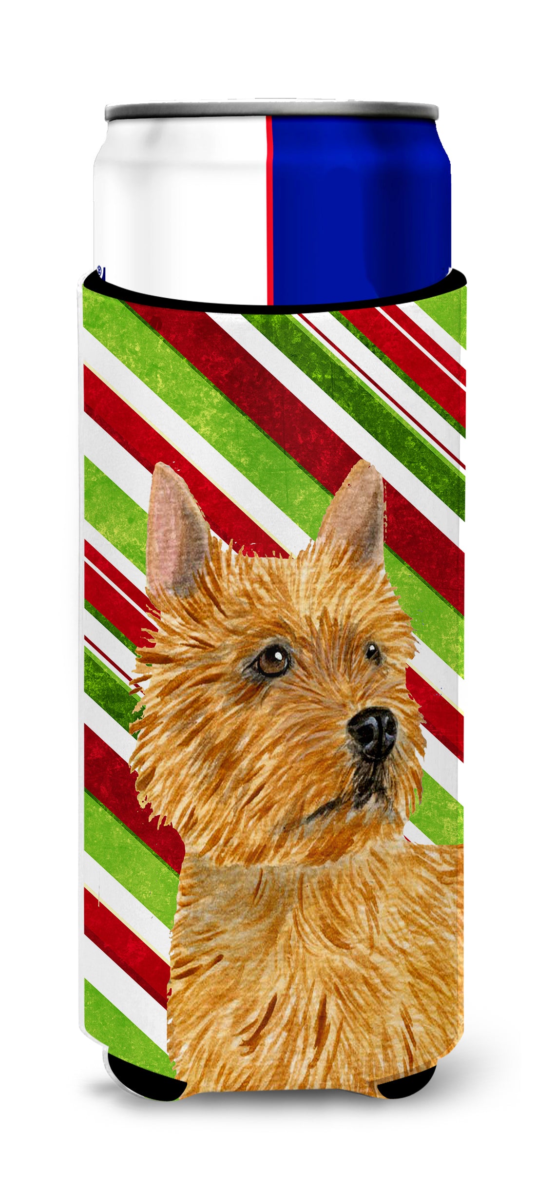 Norwich Terrier Candy Cane Holiday Christmas Ultra Beverage Isolateurs pour canettes minces SS4568MUK