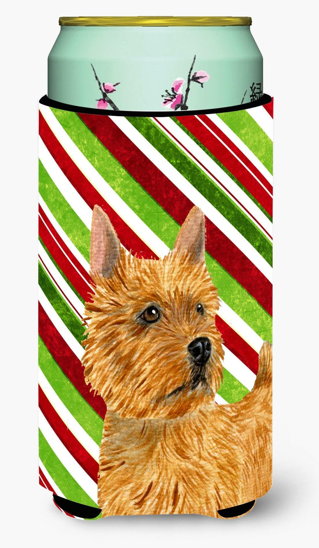 Norwich Terrier Candy Cane Holiday Christmas  Tall Boy Beverage Insulator Beverage Insulator Hugger by Caroline&#39;s Treasures