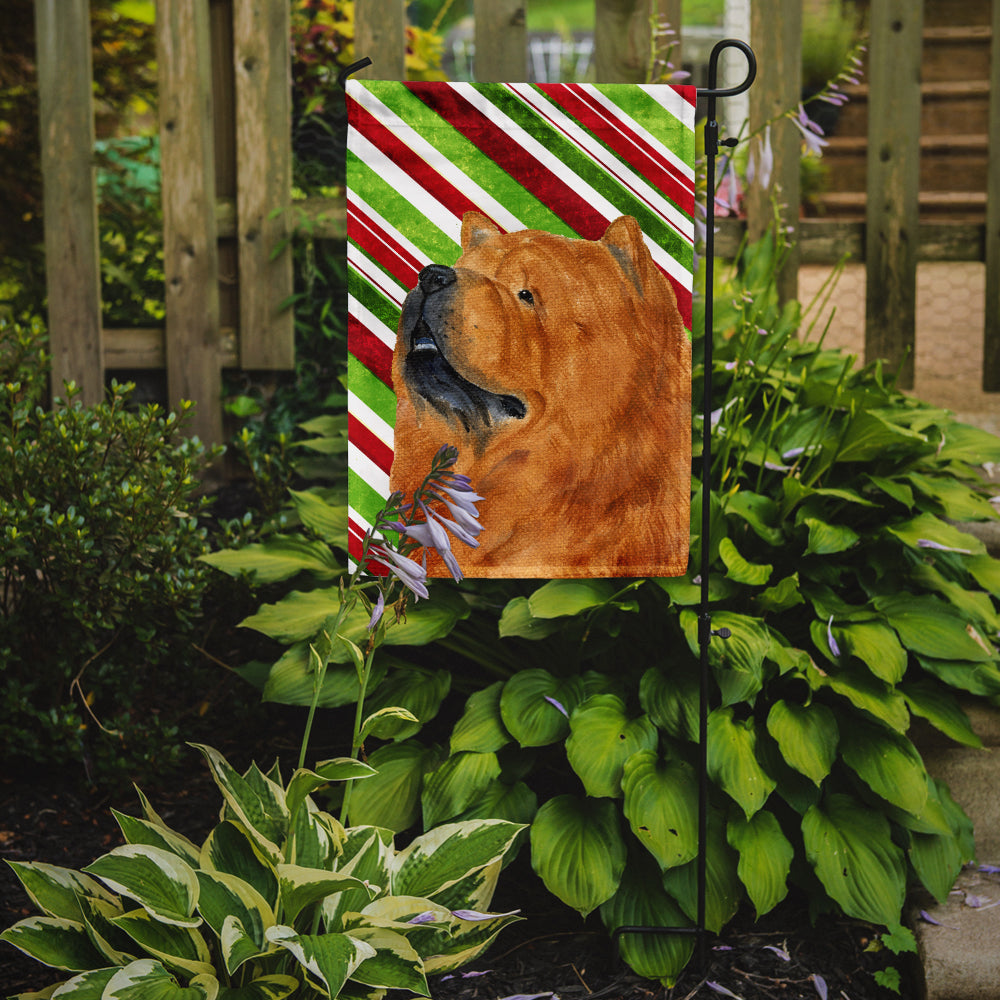 Chow Chow Candy Cane Holiday Christmas Flag Garden Size