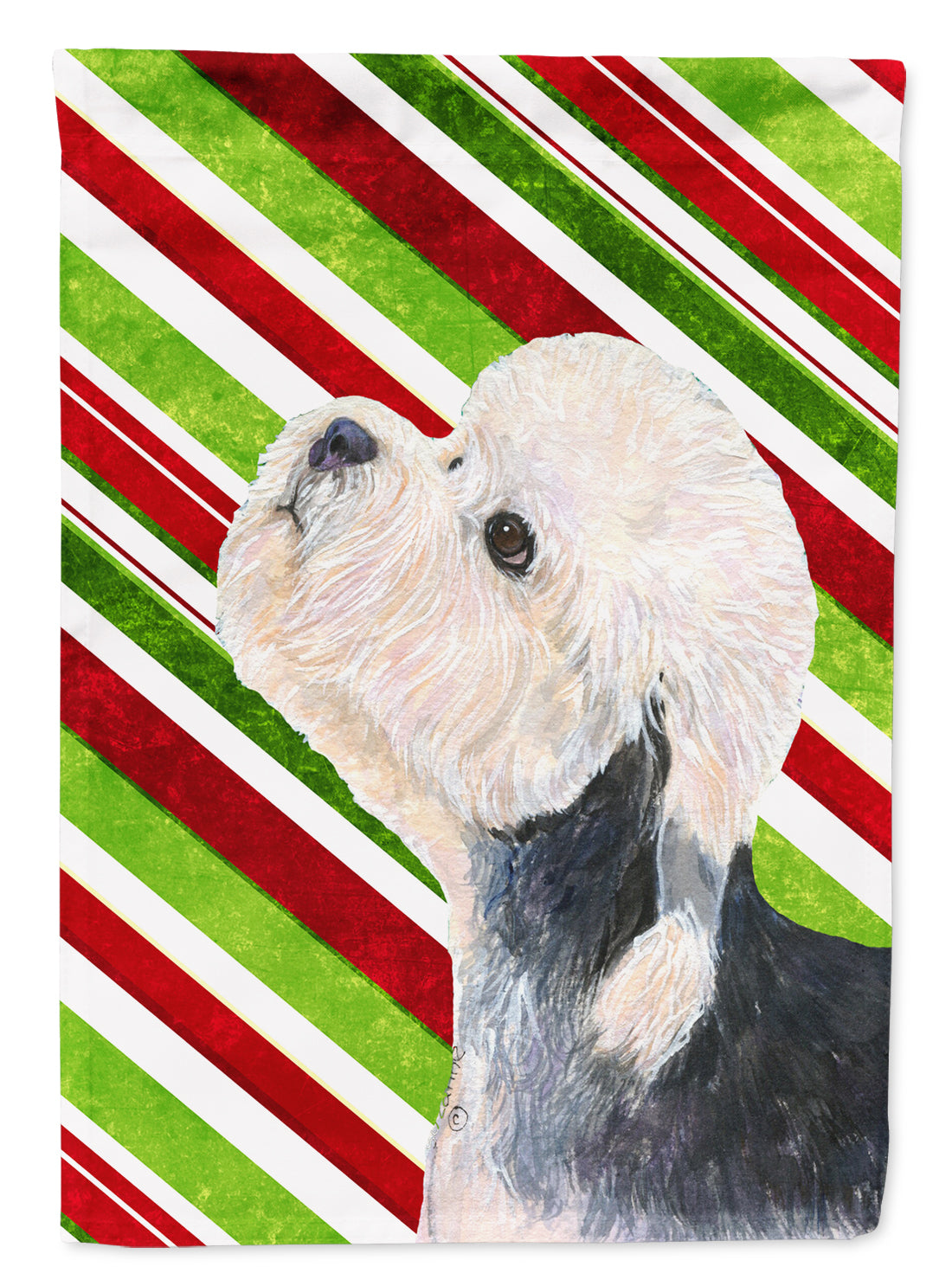 Dandie Dinmont Terrier Candy Cane Holiday Christmas Flag Canvas House Size
