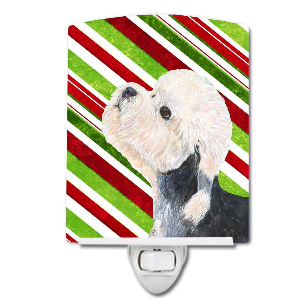 Dandie Dinmont Terrier Candy Cane Holiday Christmas Ceramic Night Light SS4572CNL - the-store.com