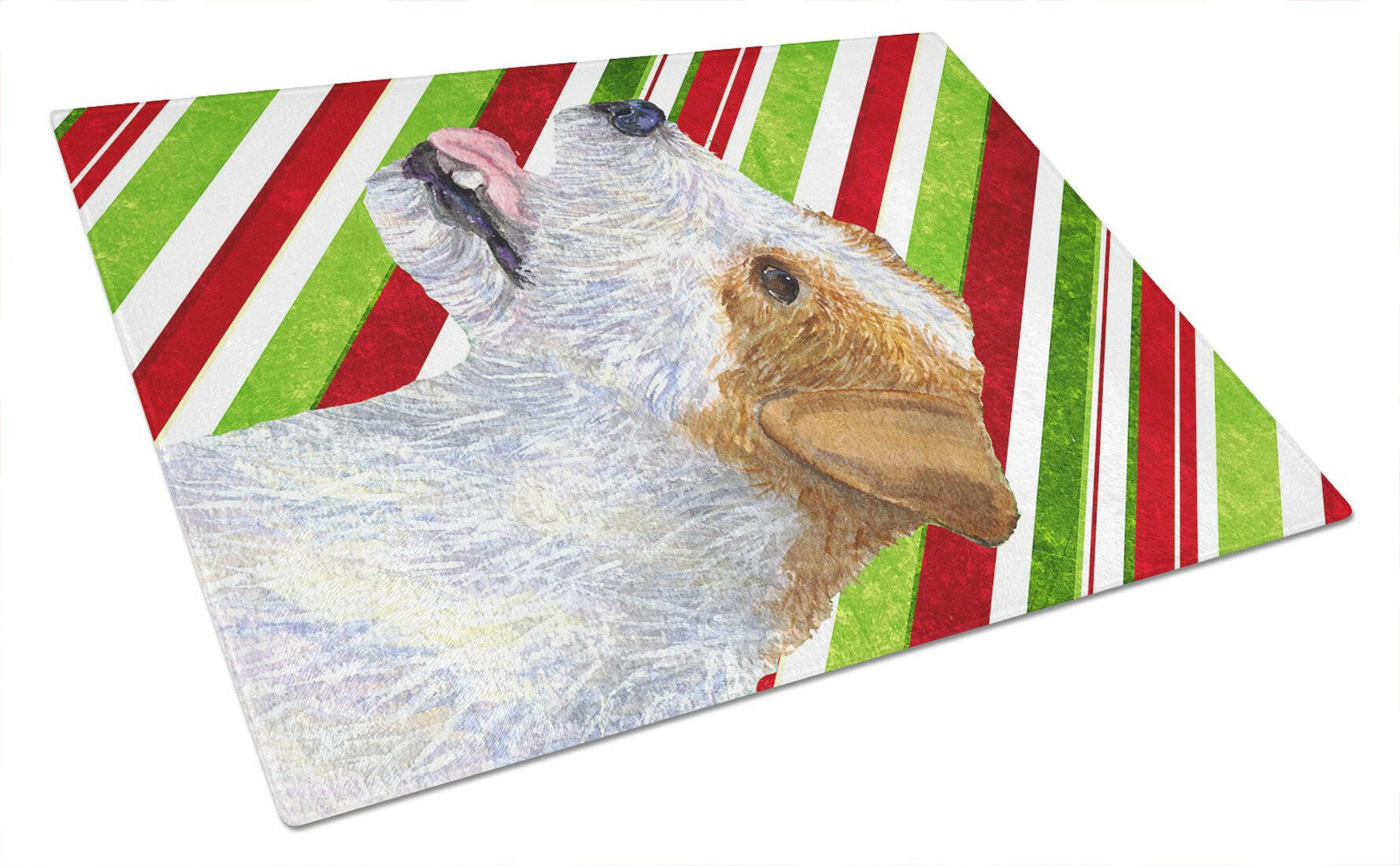 Jack Russell Terrier Candy Cane Holiday Christmas Glass Cutting Board Large by Caroline's Treasures