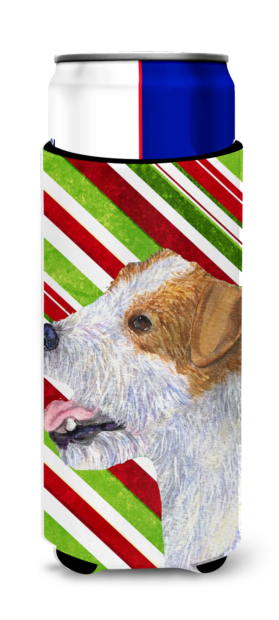 Jack Russell Terrier Candy Cane Holiday Christmas Ultra Beverage Insulators for slim cans SS4573MUK