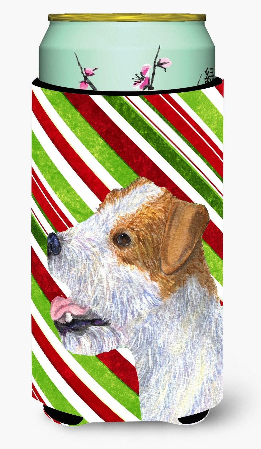 Jack Russell Terrier Candy Cane Holiday Christmas  Tall Boy Beverage Insulator Beverage Insulator Hugger by Caroline&#39;s Treasures