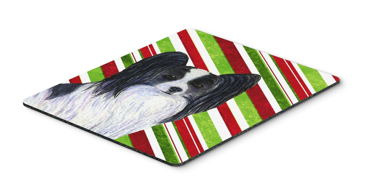 Papillon Candy Cane Holiday Christmas Mouse Pad, Hot Pad or Trivet by Caroline&#39;s Treasures