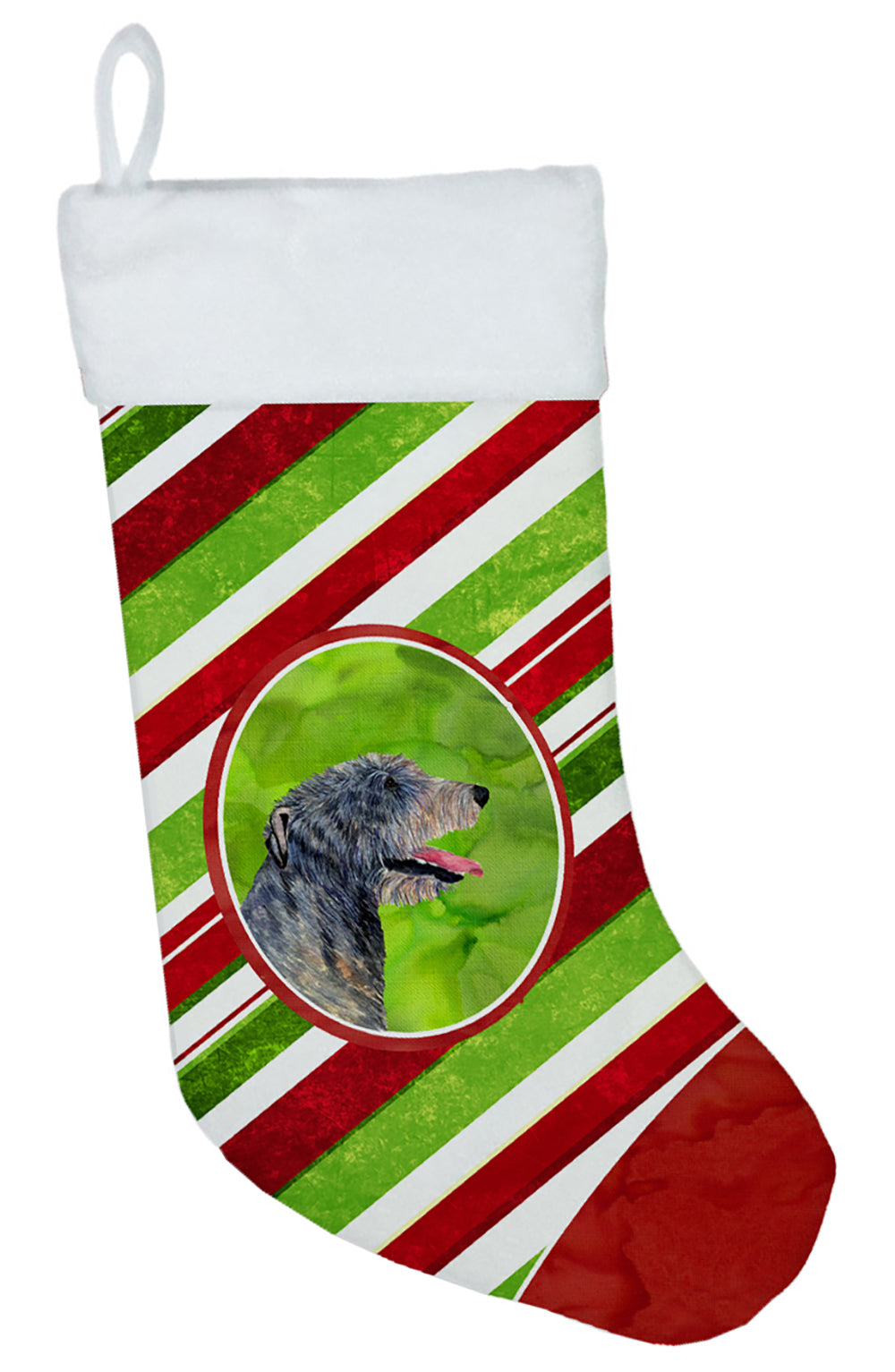 Irish Wolfhound Candy Cane Christmas Stocking SS4575