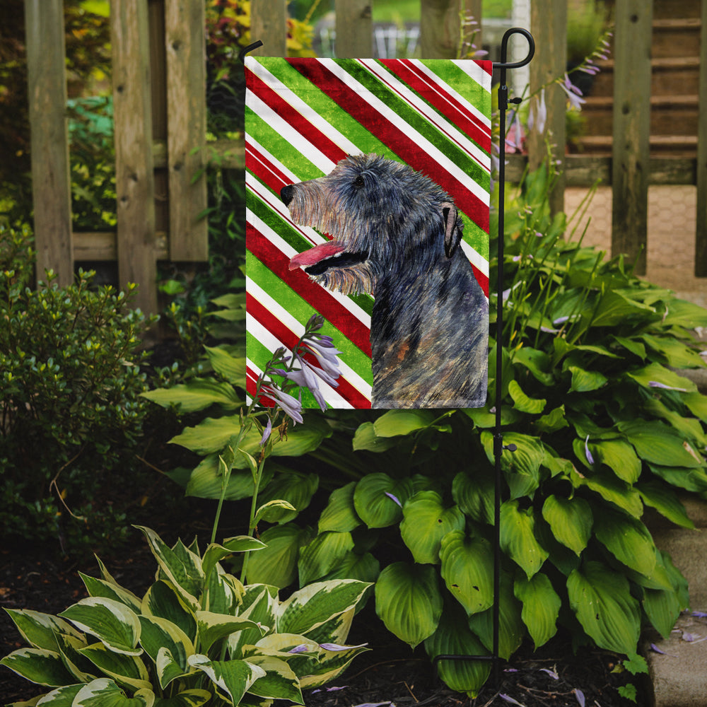 Irish Wolfhound Candy Cane Holiday Christmas Flag Garden Size