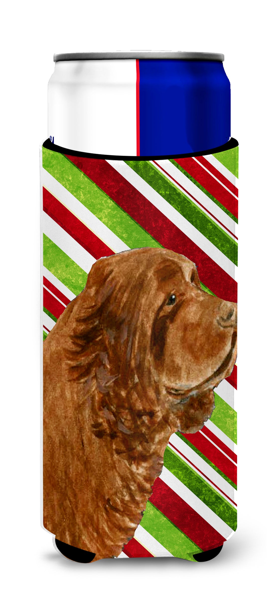 Sussex Spaniel Candy Cane Holiday Christmas Ultra Beverage Isolateurs pour canettes minces SS4579MUK