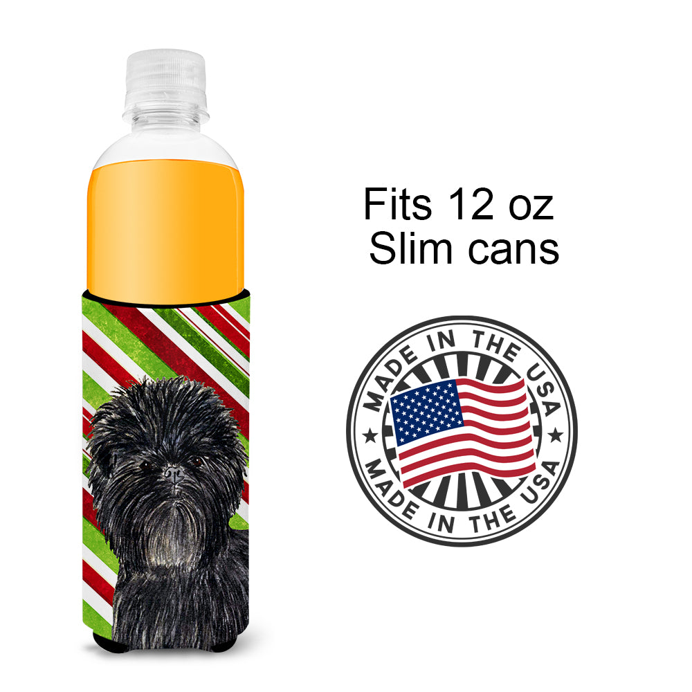 Affenpinscher Candy Cane Holiday Christmas Ultra Beverage Insulators for slim cans SS4580MUK