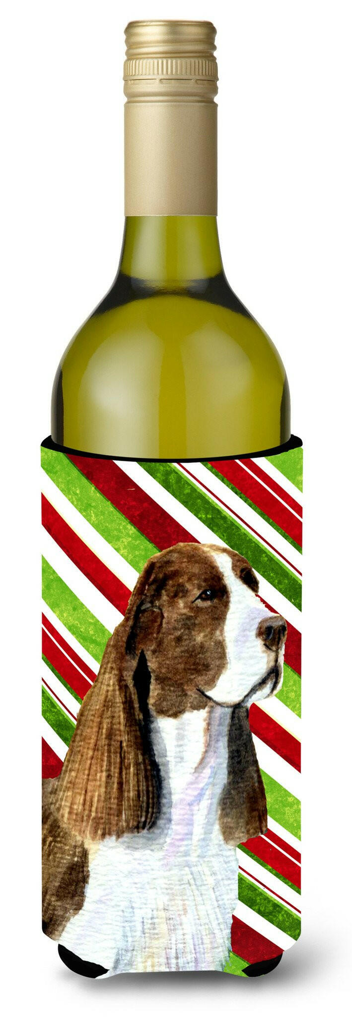 Springer Spaniel Candy Cane Holiday Christmas Wine Bottle Beverage Insulator Beverage Insulator Hugger by Caroline&#39;s Treasures