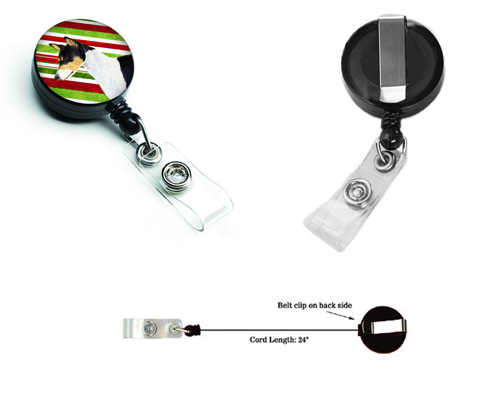 Basenji Candy Cane Holiday Christmas Retractable Badge Reel SS4583BR  the-store.com.