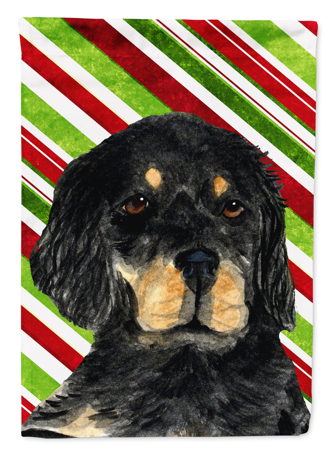 Gordon Setter Candy Cane Holiday Christmas Flag Canvas House Size  the-store.com.