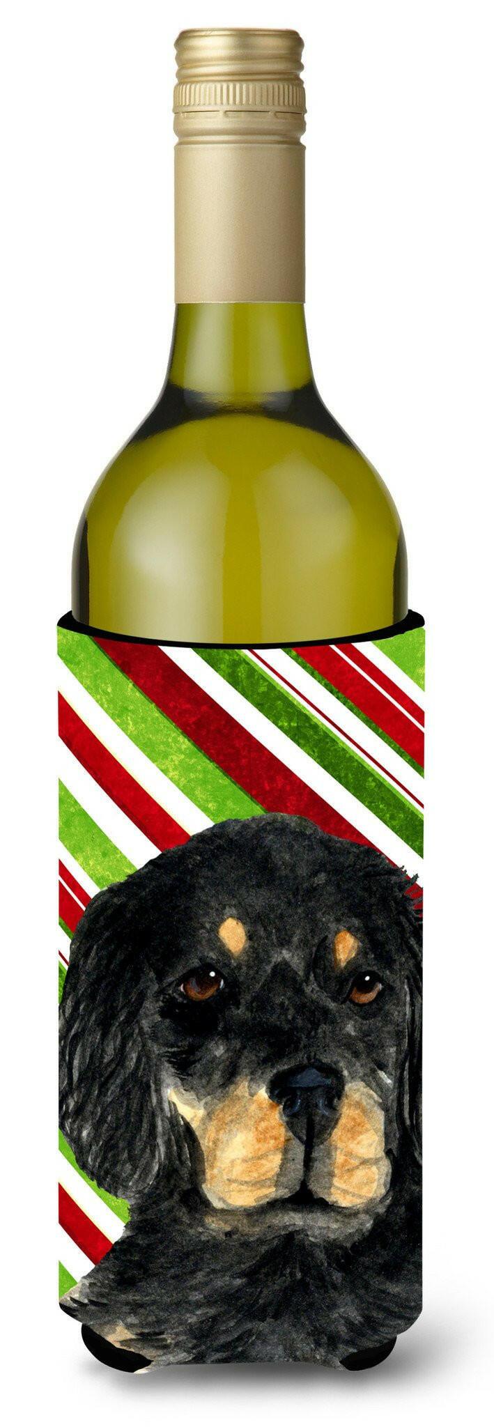 Gordon Setter Candy Cane Holiday Christmas Wine Bottle Beverage Insulator Beverage Insulator Hugger by Caroline&#39;s Treasures